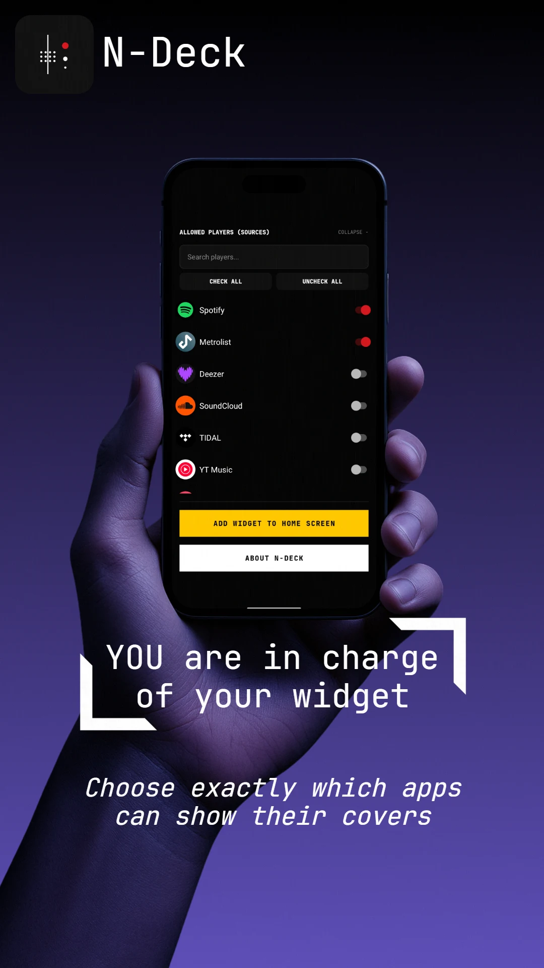 N-Deck: Custom Music Widget screenshot